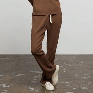 NWT Onia Cropped Waffle Flare Pant, Bison